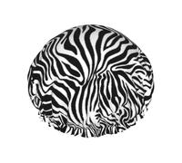 Zebra Print,Shower Cap Nightcap Double Layer Waterproof Elastic Bath Cap Reusable Hair Cap