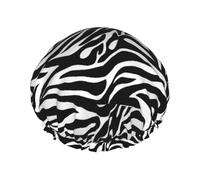 Zebra Print,Shower Cap Nightcap Double Layer Waterproof Elastic Bath Cap Reusable Hair Cap
