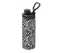 Zebra Print Sports Water Bottle 18oz Stainless Insulated Water Bottles Leak Proof Hot and Cold Flask Travel Cup for Hiking Biking