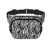 Zebra Print Square Double Layer Waist Bag Belt - Unisex Everywhere Fanny Pack Purse for Running, Travel, Hiking, Fitness, Black, One Size