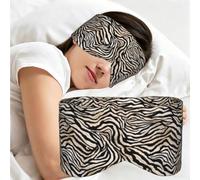 Zebra Print Striped Abstract Art, Sleep Mask for Home Travel, Full Eye Covers Light Blocking Eye Mask Sleep Eye and Ear Muffs
