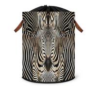 Zebra Print Stripes Laundry Hamper Large Laundry Basket Foldable Clothe Hamper Storage Organizer Bin with Drawstring Lid Boxes for Bedroom Bathroom Room