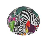 Zebra print Stylish Shower Cap Reusable Shower Cap Women Large Shower Cap for Braids Long Hair