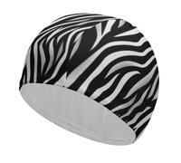 Zebra Print Swim Cap for Women Men Swimming Hat Bath Waterproof Pool Caps for Long Thick Curly Hair