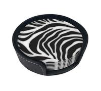 Zebra Print Table Decor, Coasters Drinks, Beer, Coffee Coasters, Suitable Kinds Cups, Hot & Cold, Set of 6