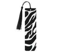 Zebra Print Tassel Bookmarks Set for Women, 5 Pc Wooden Book Study Supplies Accessories for Reading