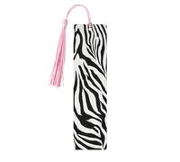 Zebra Print Tassel Bookmarks Set for Women, 5 Pc Wooden Book Study Supplies Accessories for Reading