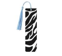 Zebra Print Tassel Bookmarks Set for Women, 5 Pc Wooden Book Study Supplies Accessories for Reading
