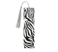 Zebra Print Tassel Bookmarks Set for Women, 5 Pc Wooden Book Study Supplies Accessories for Reading