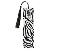 Zebra Print Tassel Bookmarks Set for Women, 5 Pc Wooden Book Study Supplies Accessories for Reading