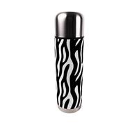 Zebra Print Thermal Flask - Large 750ml Reusable Stainless Steel Insulated Drinks Bottle Gifts, Black/White