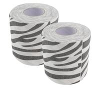 Zebra Print Toilet Paper with 3D Textured Paper 2 Rolls | Animal Theme Decor, Raised Tactile Finish, for Holder Display and Vanity Shelf Use