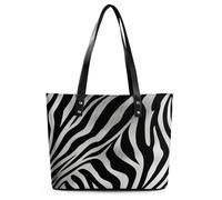 Zebra Print Tote Bag Large Soft Leather Purse with Zipper Lightweight Ladies Shoulder Handbag