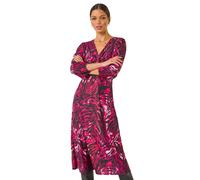 Zebra Print Twist Front Midi Dress Roman Pink 18