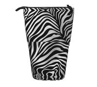 Zebra-Print Vertical Retractable Pencil Case, Easy to Use, Adjustable Size According to Needs