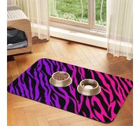 Zebra Print,Waterproof Pet Feeding Mat,Cat Dog Placemats for Food and Water, PU Leather Food Mats,40x60cm