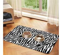 Zebra Print,Waterproof Pet Feeding Mat,PU Leather Placemats for Cat Dog Water Bowl,Food Mats,30x45cm