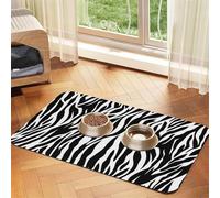 Zebra Print,Waterproof Pet Feeding Mat,PU Leather Placemats for Cat Dog Water Bowl,Food Mats,30x45cm
