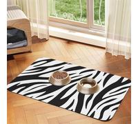 Zebra Print,Waterproof Pet Feeding Mat,PU Leather Placemats for Cat Dog Water Bowl,Food Mats,40x60cm