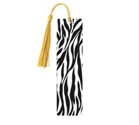 Zebra Print Wooden Bookmark Book Lovers Tassels Crafts Accessories Reading Book Club Party