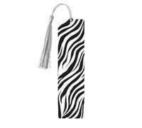 Zebra Print Wooden Bookmark Exquisite Natural Wood Bookmarks with Double Sided Full Print Design Gift for Book Lovers, Teachers, and Students