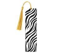 Zebra Print Wooden Bookmark Exquisite Natural Wood Bookmarks with Double Sided Full Print Design Gift for Book Lovers, Teachers, and Students