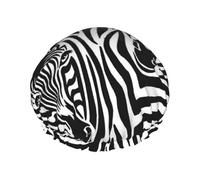 Zebra Printed Bathing Hats, Dual Layer Reusable Headgear, Large Hair Cover For Daily Skin Care