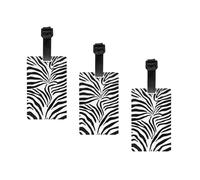 Zebra Prints Print Fashion and Minimalist Luggage Label Suitcases Personalized Name Id Travel Identification Label with Adjustable Strap.