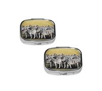 Zebra Racetrack Square Mini Medicine Box, Lightweight to Carry, Durable and Long-Lasting