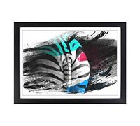 Zebra Rear V2 Framed Print | A2 Black Framed Wall Art | Ready to Hang | Modern Animal Picture | Living Room Bedroom Lounge Office