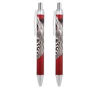 Zebra Red Black Ballpoint Pens Fine Point (0.5mm) Black Ink Pen Retractable Ball Point Pens with Comfortable Full Grip for Journaling, And Office Writing Ideal 2 PCS