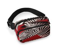 Zebra Red Full Printed Fanny Pack,Zipper Belt Bag Cute Crossbody Bag Hip Bum Bag with Adjustable Strap