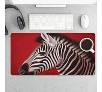 Zebra Red Gaming Mouse Pad 12x24 Inch Desk Pad Protector Waterproof Non-Slip Rubber Base Keyboard Mat Extra Large Desktop Mat for Office Home Computer Laptop Table Accessory