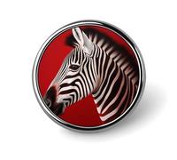 Zebra Red Lapel Pin Brooches Round Fashion Brooch Pin Cute Button Badges Alloy Button Pins Enamel Pins Metal Pinback for Hat Shirt Clothing Bags