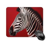 Zebra Red Mouse Pad Square Laptop Mouse Mat Cute Computer Mousepad Keyboard Pad Non-Slip Desk Pads for Gaming Office Work Home 20 * 25cm