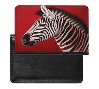 Zebra Red Passport Holder Cover Passport Cover Protector Essentials with Credit Card Slots Slim Travel Wallet Covers Documents Organizer Protector for Man&Women
