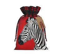 Zebra Red Printed Gift Bag, Perfect Color Blocking Burlap Gift Bag
