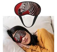 Zebra Red Sleep Mask for Side Sleeping, Blackout Eye Mask for Women Men, Side Sleep Mask for Nap Blackout for Travel