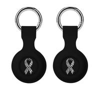 Zebra Ribbon Compatible with AirTag Holder Anti-Scratch GPS Cases with Keychain Portable Accessory 2PCS