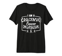 Zebra Ribbon I Am A Carcinoid Cancer Warrior Premium T-Shirt