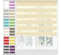 Zebra Roller Blind, 45 x 150 cm Portable Blackout Blinds, Thermal Blackout Roller Blind with Install Accessories for Nursery Bedroom and Travel, Beige