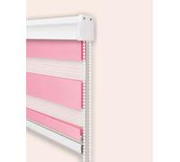Zebra Roller Blind Half Blackout Curtain,Privacy Window Screen Dual Layer Fabric Curtain,Translucent Vision Window Shade for Bedroom Bathroom Office (Pink,120x150cm)