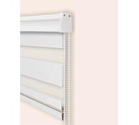 Zebra Roller Blind Half Blackout Curtain,Privacy Window Screen Dual Layer Fabric Curtain,Translucent Vision Window Shade for Bedroom Bathroom Office (White,160x150cm)