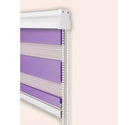 Zebra Roller Blind Half Blackout Curtain,Privacy Window Screen Dual Layer Fabric Curtain,Translucent Vision Window Shade for Bedroom Bathroom Office (Purple,120x150cm)