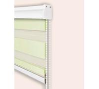 Zebra Roller Blind Half Blackout Curtain,Privacy Window Screen Dual Layer Fabric Curtain,Translucent Vision Window Shade for Bedroom Bathroom Office (Green,130x150cm)