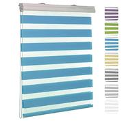 Zebra Roller Blinds 100x150cm Thermal Insulated,UV Protection Window Roller Shades with Clamping Brackets, for Bathroom,The Office Blue