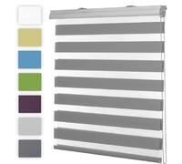 Zebra Roller Blinds Blackout Curtains 80 x 200 cm lower the temperature Day and Night Blind Zebra Roller Blinds with Install Accessories for Nursery Bedroom, Dark Grey