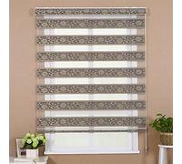 Zebra Roller Blinds,Dual Layer Roller Shades,Day and Night Blinds,Blackout Roller Blinds,Beautiful Printed Designs,Translucent Vision Curtains,with Aluminium Cassette (W100xH250cm/39x98in)