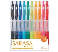 Zebra Sarasa Clip 0.3, 10 Color Set (JJH15-10CA)