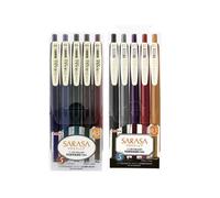 Zebra Sarasa Clip 0.5 Retractable Gel Ink Pen, Rubber Grip, 0.5 mm, Vintage Colors, 1